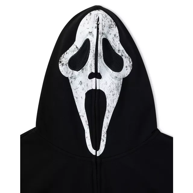Ghost Face Zip-Up Mask Hoodie at Spencer's