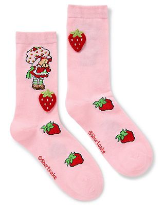 Strawberry Shortcake 3D Plush Crew Socks - Spirithalloween.com