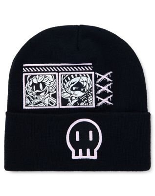 帽子 00s Roen Swarovski Skull Balloon Beanie Murder Drones Skull Cuff Beanie Hat - Spirithalloween.com