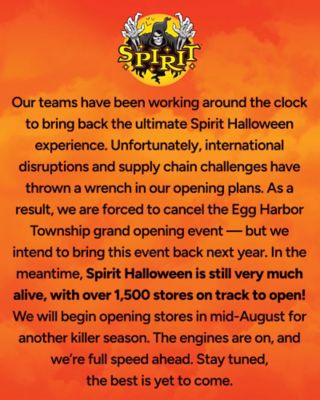 Spirit Halloween  Opening Information