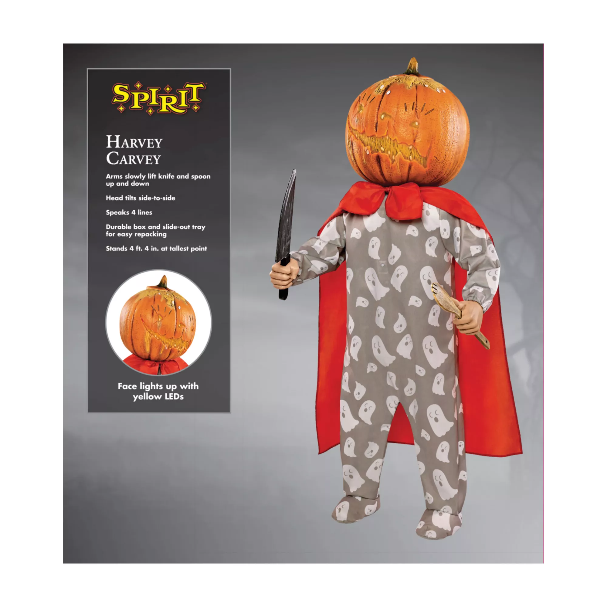 4 Ft 4 In Harvey Carvey Animatronic at Spirit Halloween