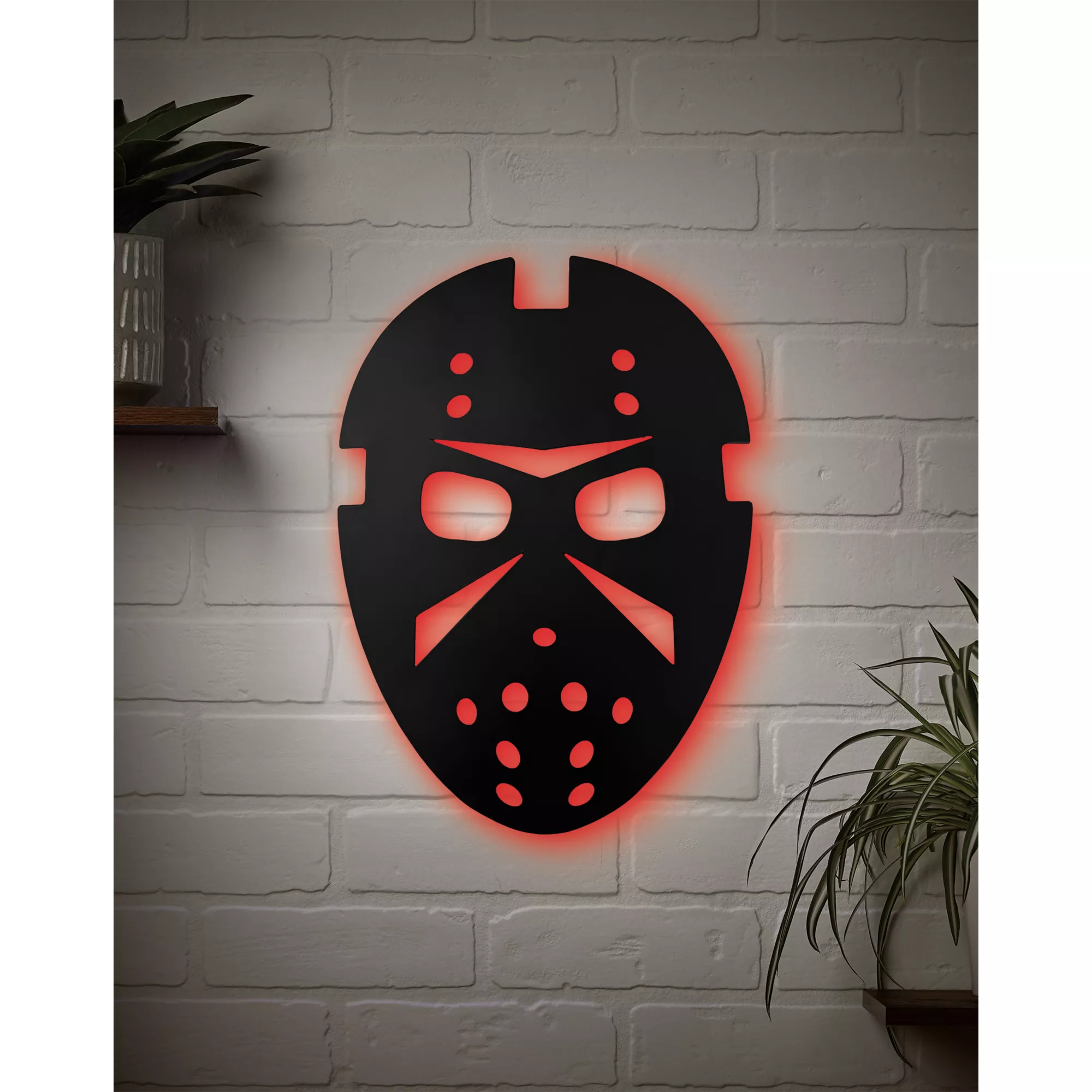 Jason Mask LED Light-Up Sign - Jason Universe at Spirit Halloween