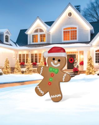 3 Ft Light-Up Gingerbread Boy Animatronic