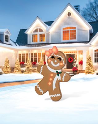 3 Ft Light-Up Gingerbread Girl Animatronic
