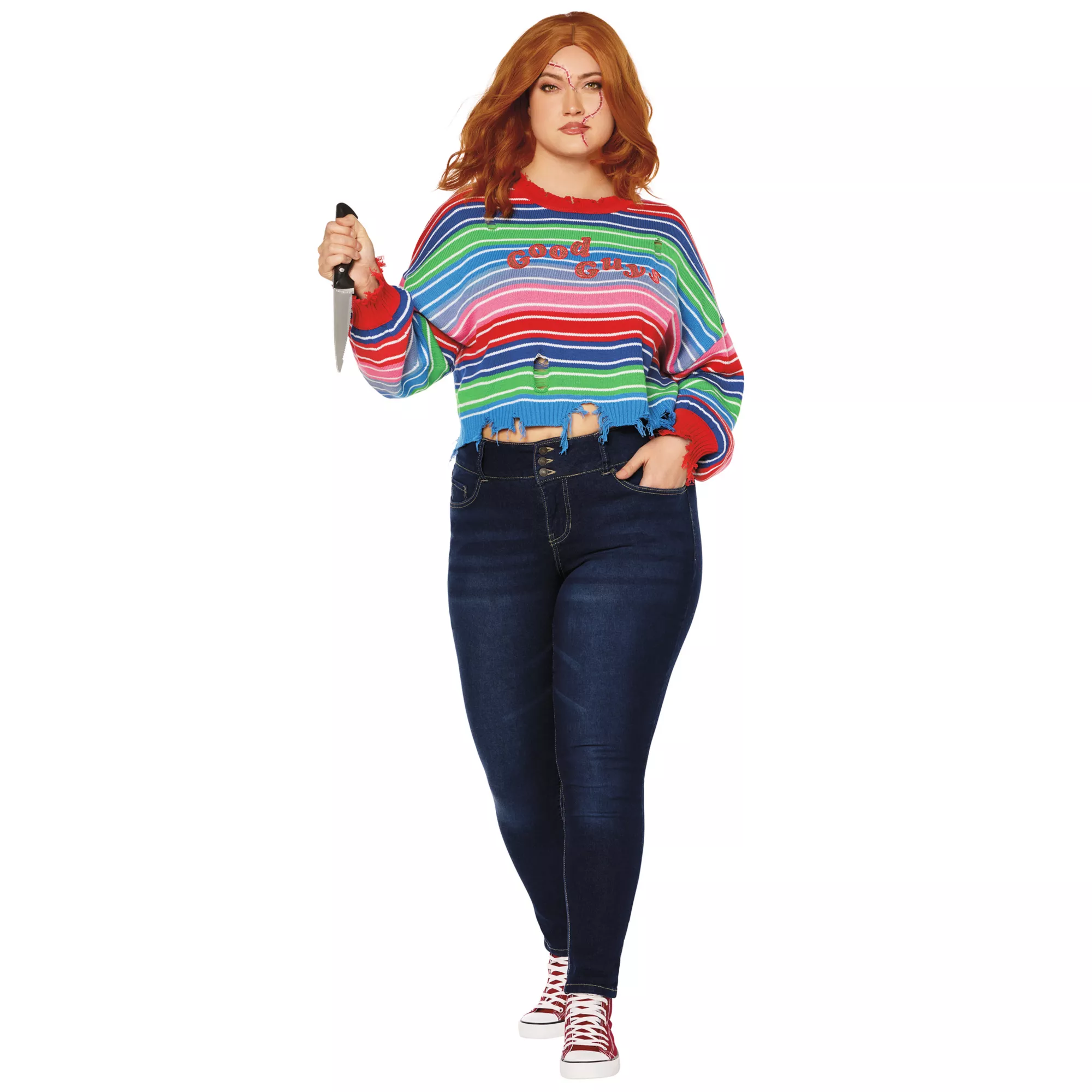 Adult Chucky Sweater and Knife Set at Spirit Halloween
