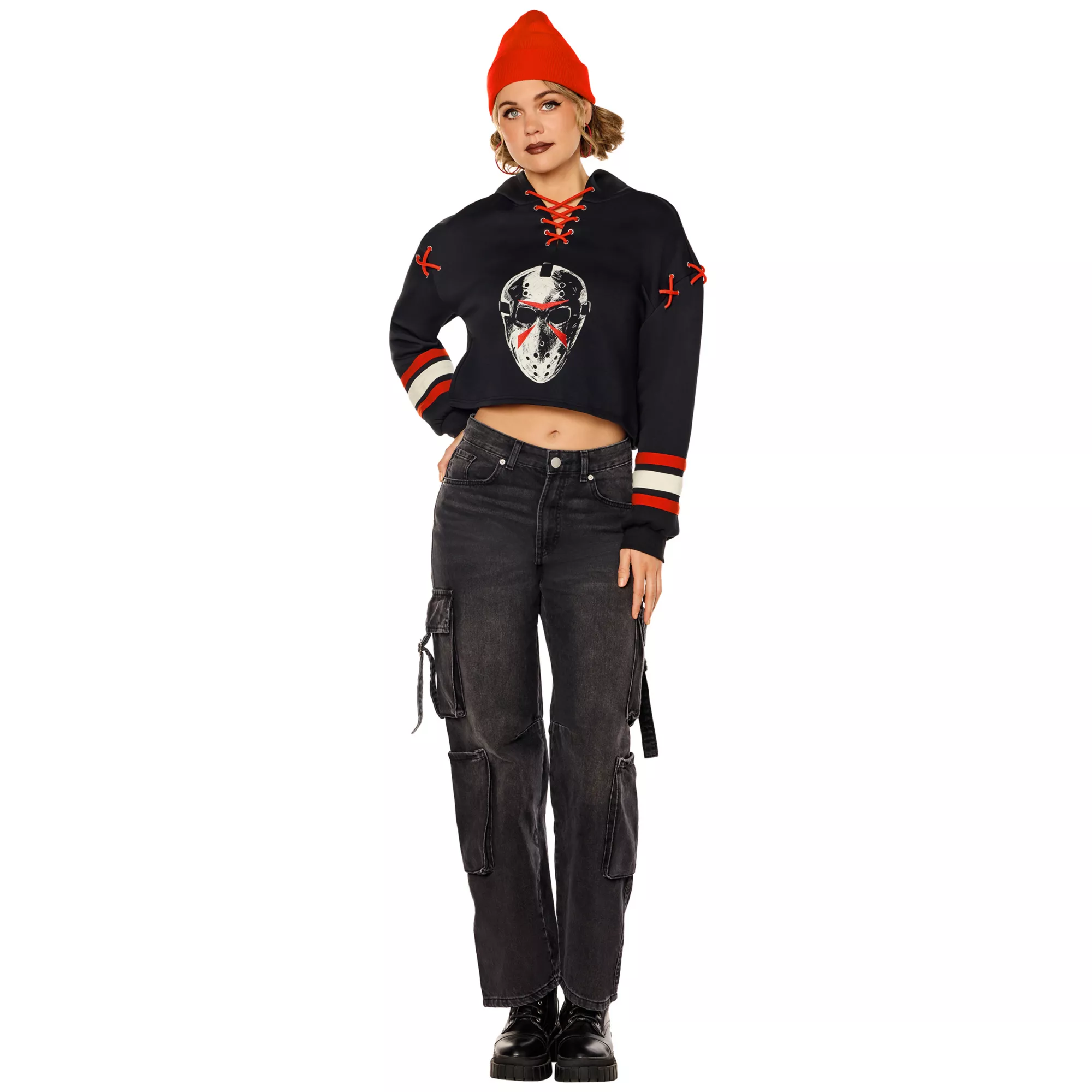 Adult Jason Hockey Mask Lace-Up Hoodie - Jason Universe at Spencer's