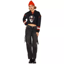 Adult Jason Hockey Mask Lace-Up Hoodie - Jason Universe at Spencer's