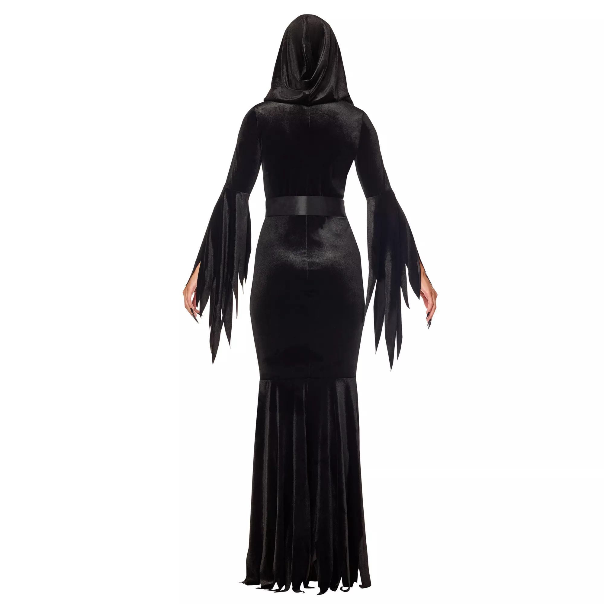 Adult Black Gothic Tattered Hooded Robe at Spirit Halloween