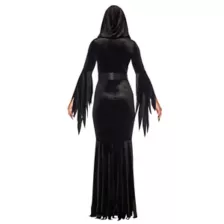 Adult Black Gothic Tattered Hooded Robe at Spirit Halloween