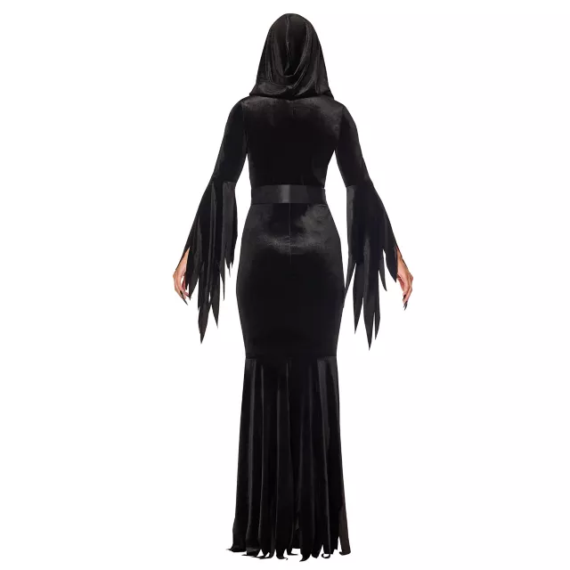 Adult Black Gothic Tattered Hooded Robe at Spirit Halloween