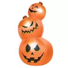 3 Ft 11 In Light-Up Pumpkin Tower Inflatable Decoration at Spirit Halloween