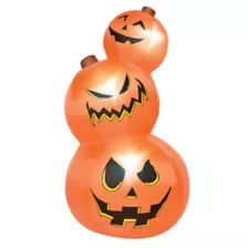 3 Ft 11 In Light-Up Pumpkin Tower Inflatable Decoration at Spirit Halloween