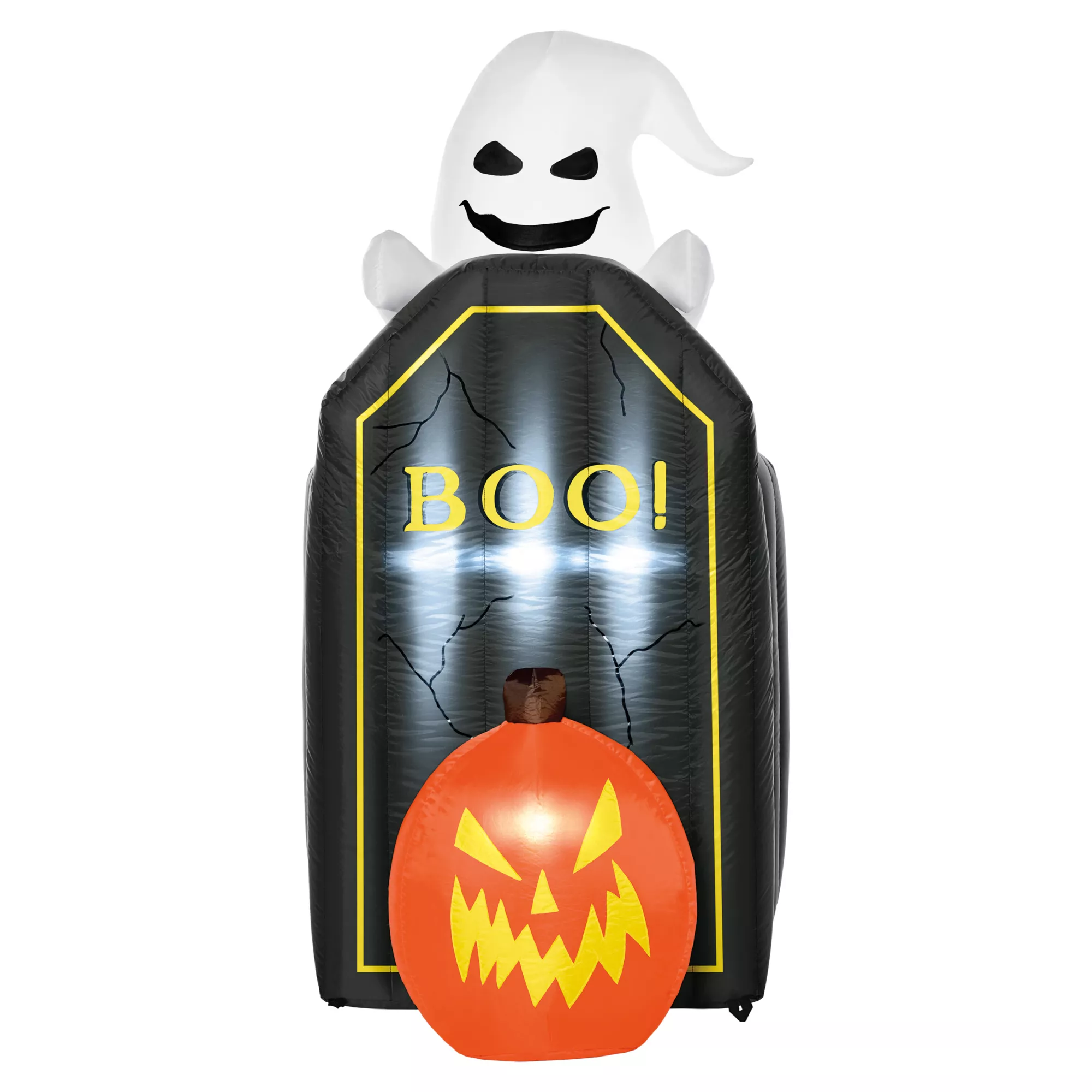 4 Ft 2 In Light-Up Animated Tombstone Ghost Inflatable Decoration at Spirit Halloween