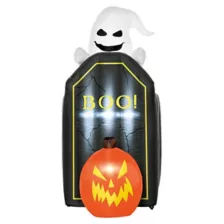 4 Ft 2 In Light-Up Animated Tombstone Ghost Inflatable Decoration at Spirit Halloween