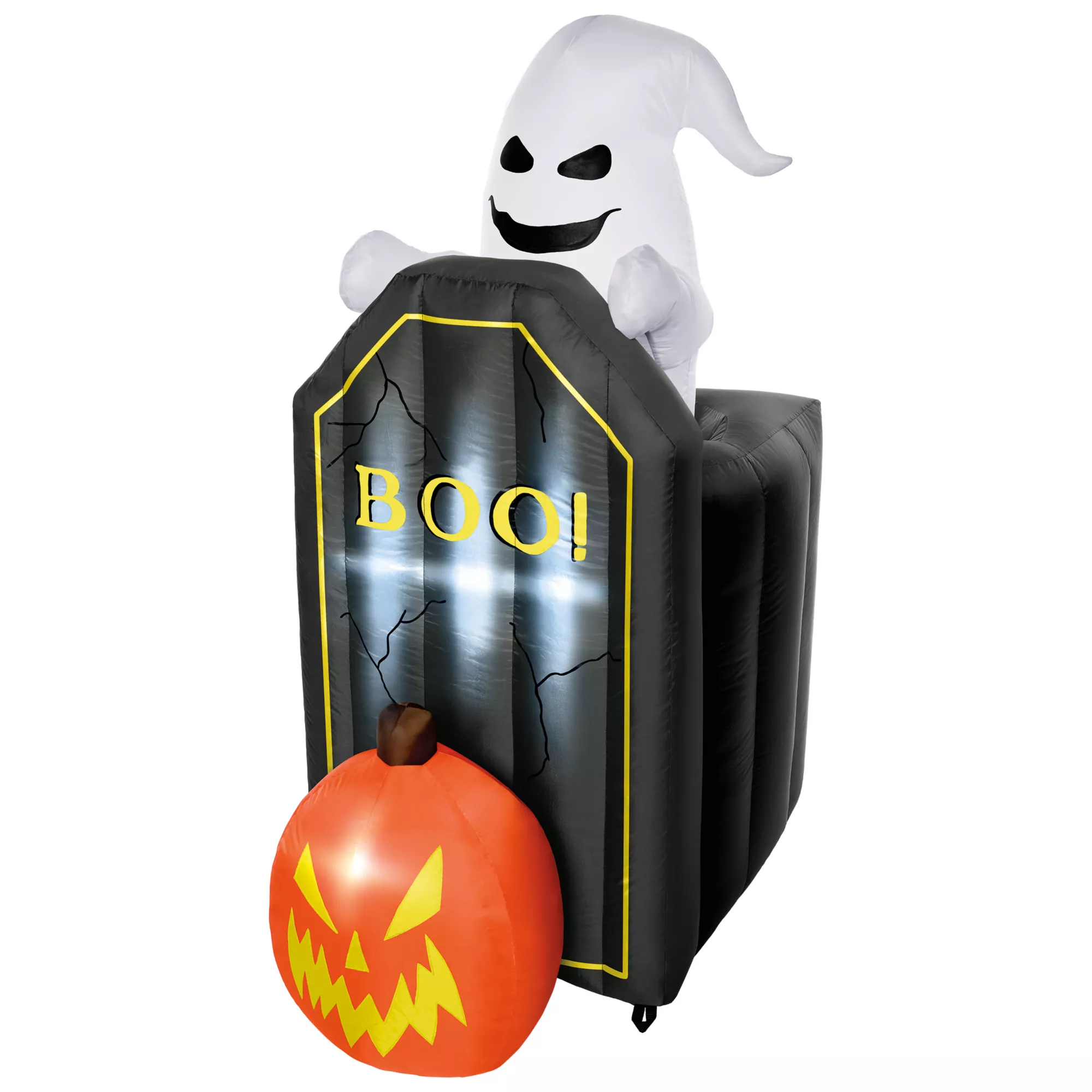 4 Ft 2 In Light-Up Animated Tombstone Ghost Inflatable Decoration at Spirit Halloween