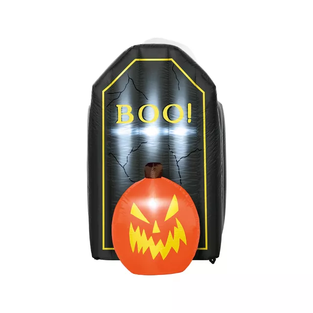 4 Ft 2 In Light-Up Animated Tombstone Ghost Inflatable Decoration at Spirit Halloween
