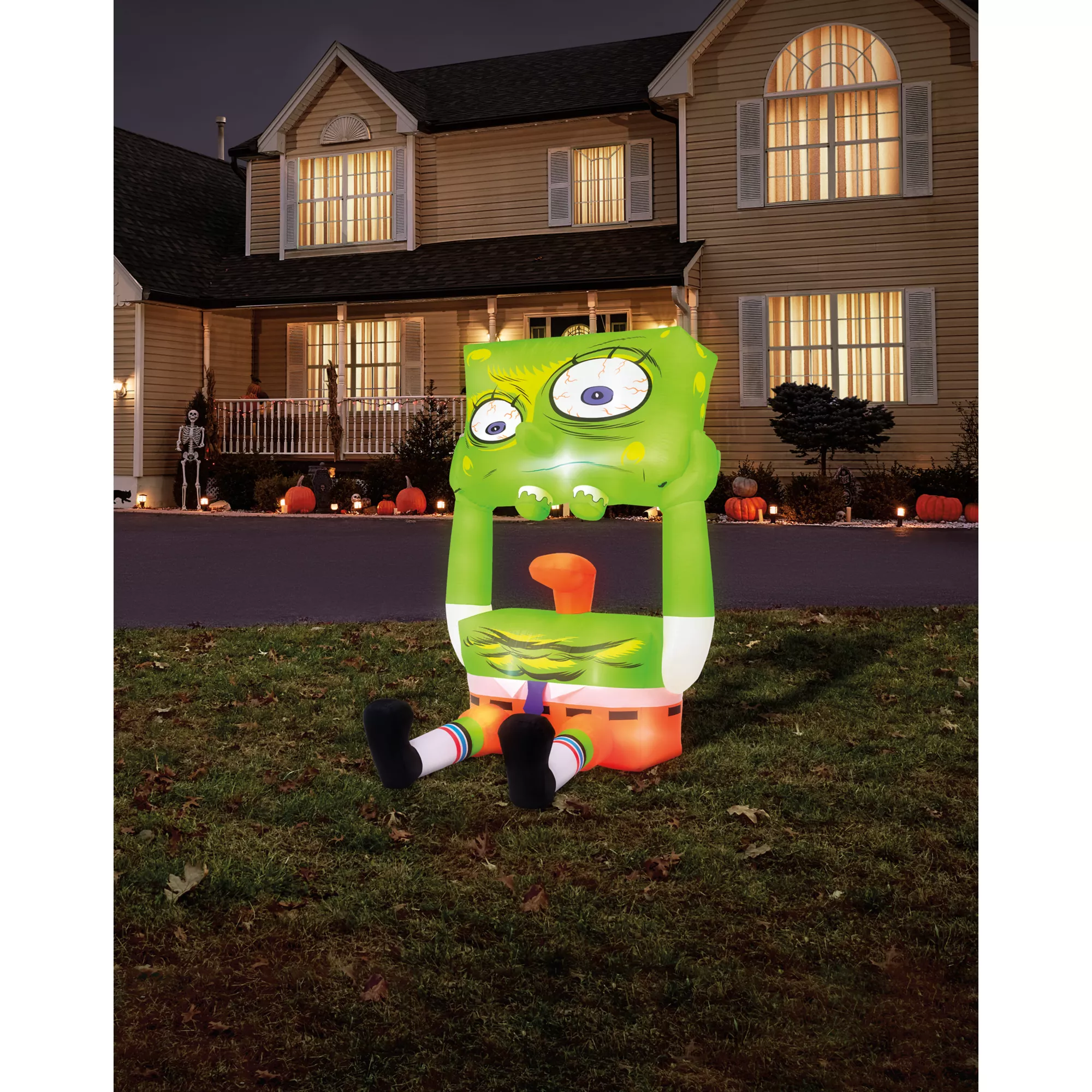 5 Ft Light-Up SpongeBob SquarePants Inflatable Decoration at Spirit Halloween