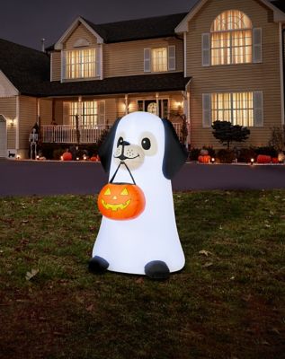 3 Ft 6 In Light-Up Ghost Dog Inflatable Decoration - Spirithalloween.com