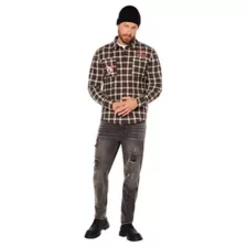 Adult Clown in a Cornfield Flannel Shirt at Spirit Halloween