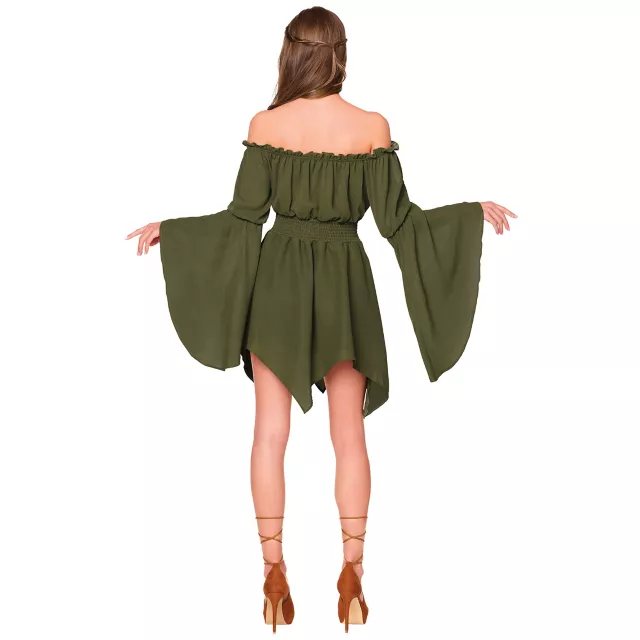 olive green short dress Adult Peasant SesonalcoreQ423