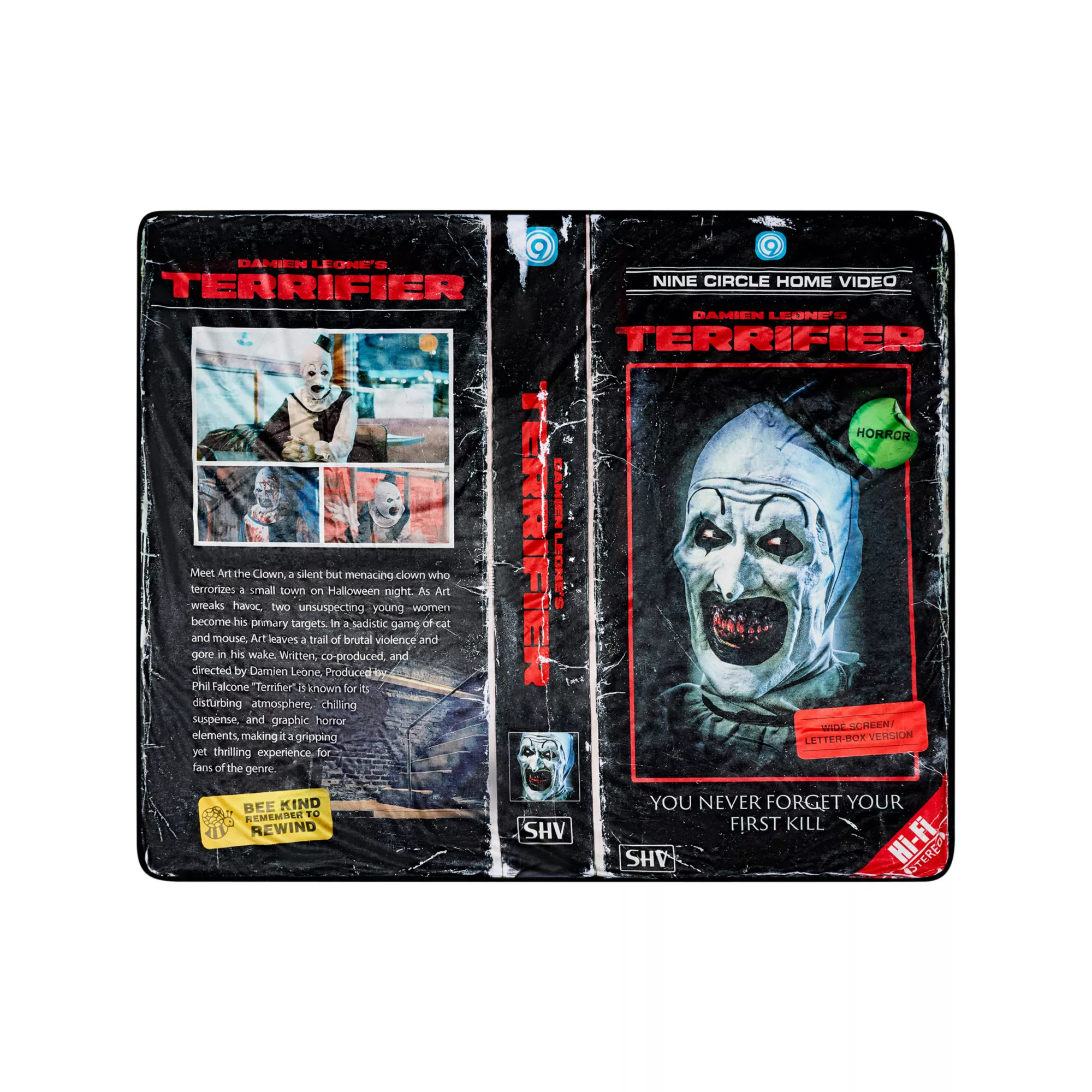 Art the Clown Video Tape Fleece Blanket - Terrifier at Spencer's