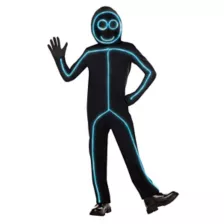 Kids Light-Up Blue Stick Figure Costume at Spirit Halloween