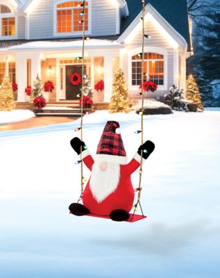 2 Ft 7 In Light-Up Swinging Gnome Animatronic