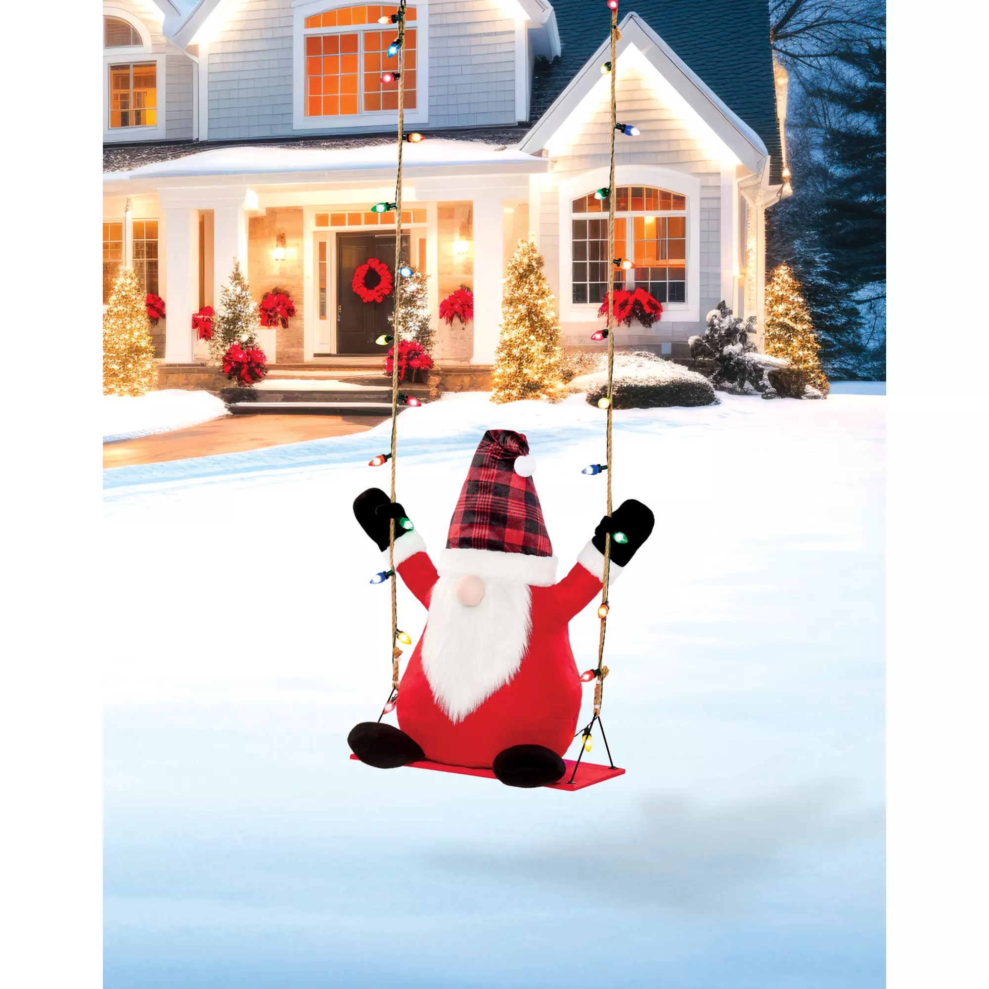 2 Ft 7 In Light-Up Swinging Gnome Animatronic at Spirit Halloween