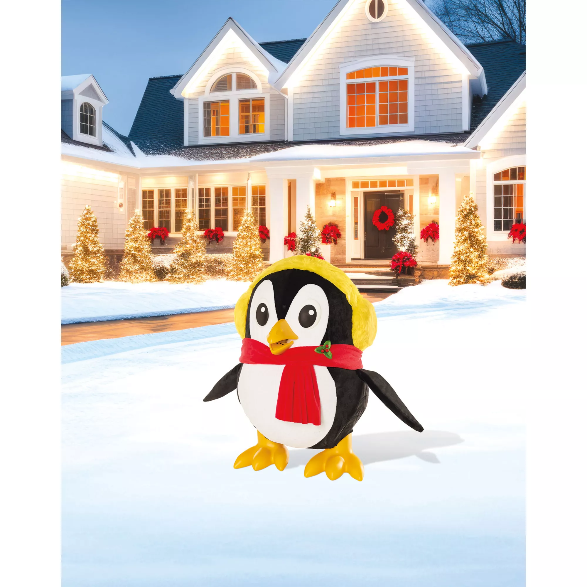 2 Ft 8 In Penguin Caroler Animatronic at Spirit Halloween
