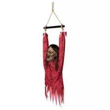 Half Body Hanging Female Zombie at Spirit Halloween