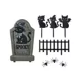 Black Cat Tombstone and Stakes Set at Spirit Halloween