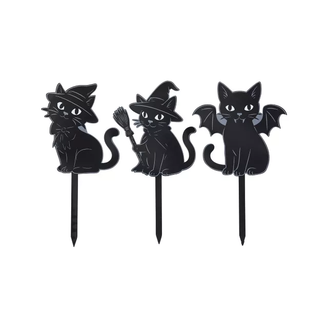 Black Cat Tombstone and Stakes Set at Spirit Halloween