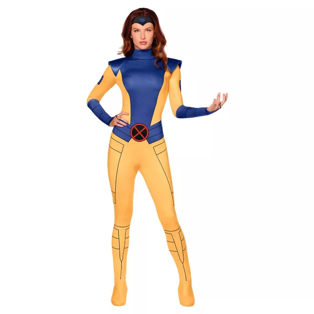 jean grey fancy dress Adult Gray Costume - X-Men '97, Blue, 1X XC