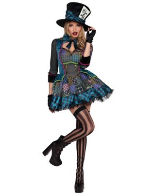 mad hatter formal dresses Adult Whimsical Storybook Dress Costume adult mad hatter costume female