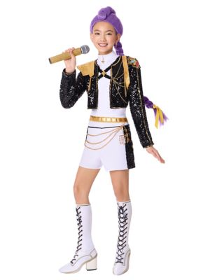 Kids Rumi Golden Dress Costume - KPop Demon Hunters, Black/White, XL