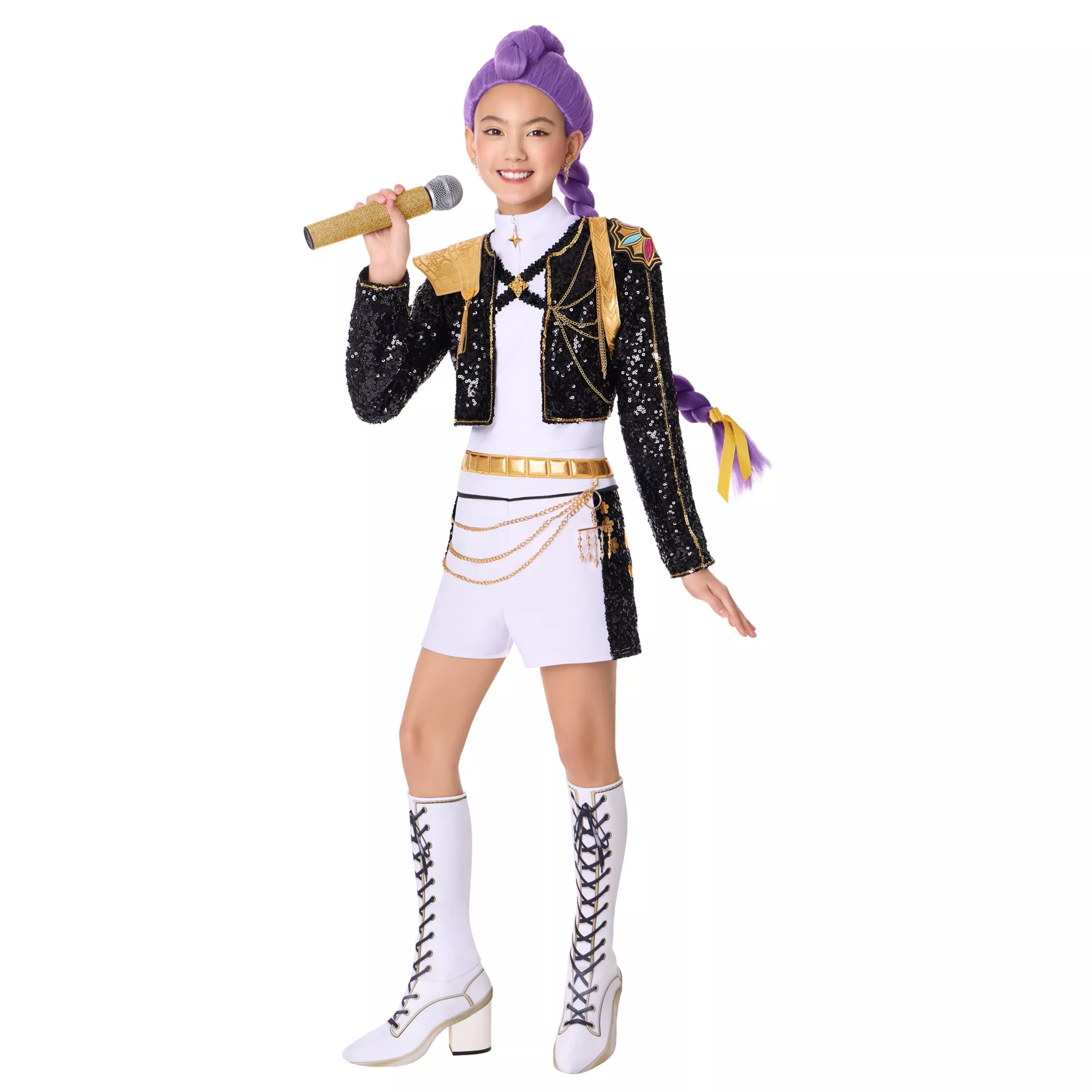 Kids Rumi Golden Dress Costume - KPop Demon Hunters at Spirit Halloween
