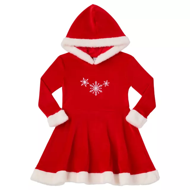 Toddler Red Snowflake Hooded Dress Costume