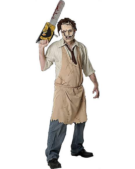 Adult Mens Leatherface Costume Kit Shirt Tie Apron Texas Chainsaw Massacre Scary 