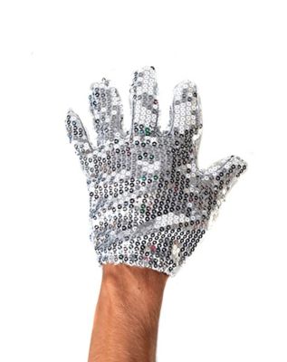 Skeleteen Michael Jackson Sequin Glove - White Right Handed Glove
