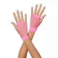 Neon Pink Short Fishnet Gloves at Spirit Halloween