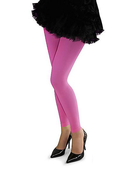 Neon Pink Footless Tights 