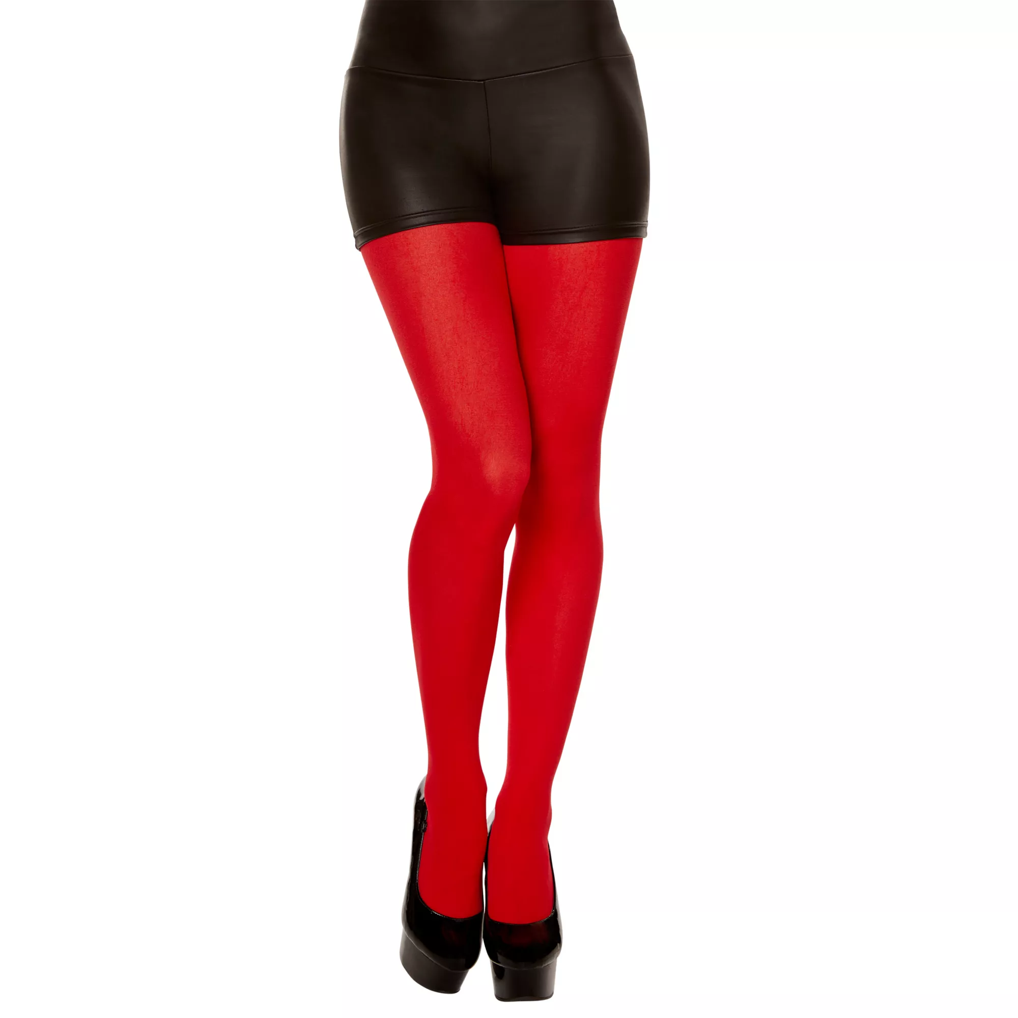 Red Opaque Tights at Spencer's