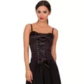 Front Lace-Up Corset - Black at Spencer's