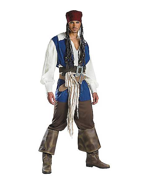 Renaissance Medieval Pirate Captain JACK SPARROW Caribbean Costume Hippie Shirt 