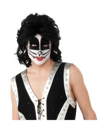 KISS Catman Adult Black Wig - Spirithalloween.com