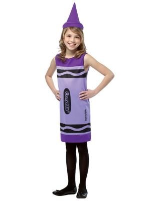 Crayola Crayon Purple Tank Dress Girls Costume - Spirithalloween.com