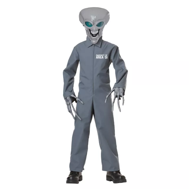 Déguisement Alien Zone 51 Pour Homme - Combinaison + Masque + Gants - À Partir De 14 Ans