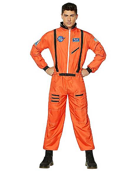 Orange Herren Astronaut Raumfahrer Kostüm Halloween Party für Erwachsene