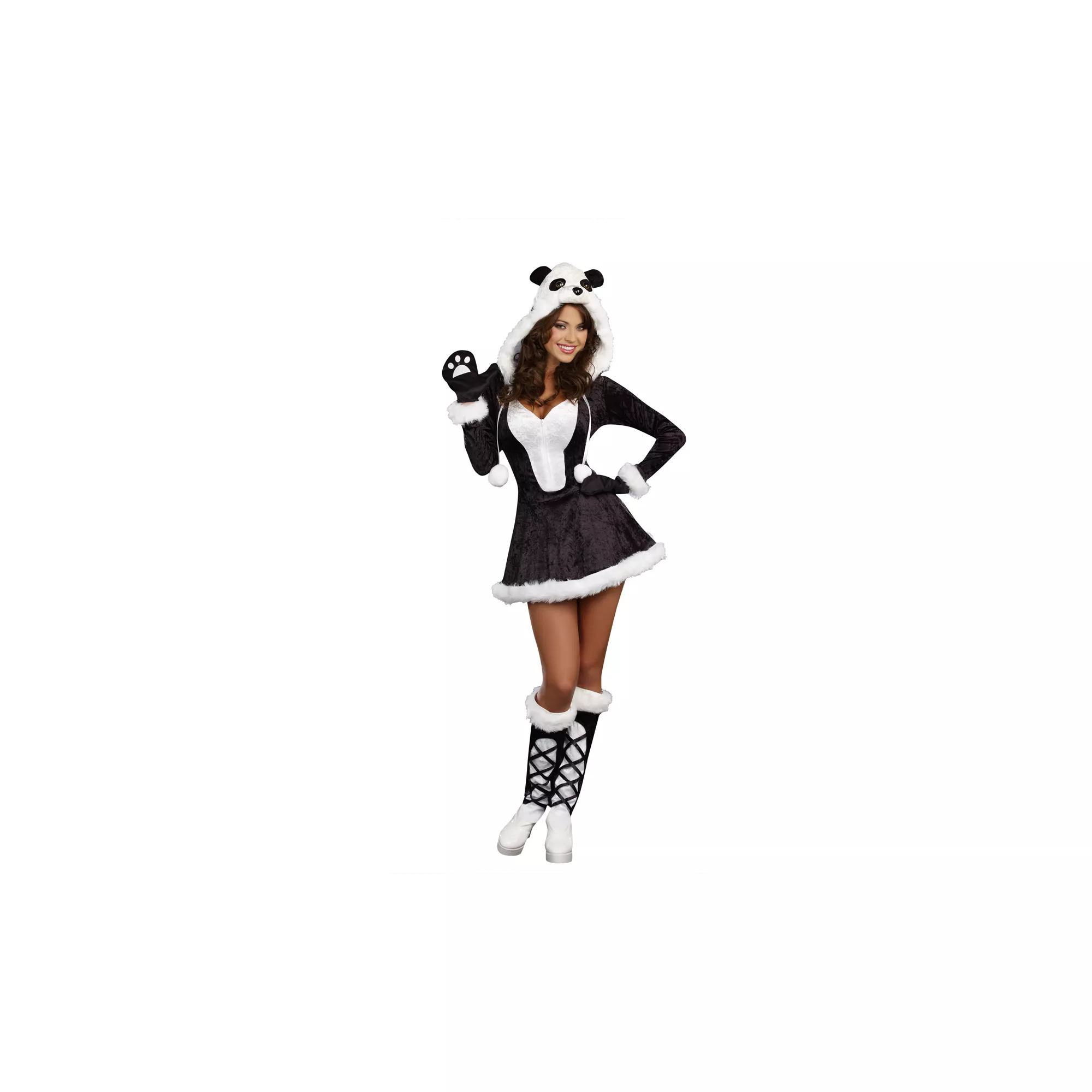 Adult Panda Bear Baby Costume w Faux Fur at Spencer's