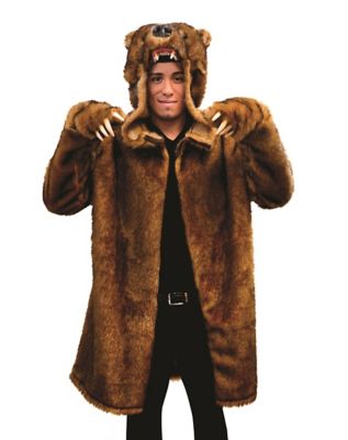 Bear fur coat with head best sale